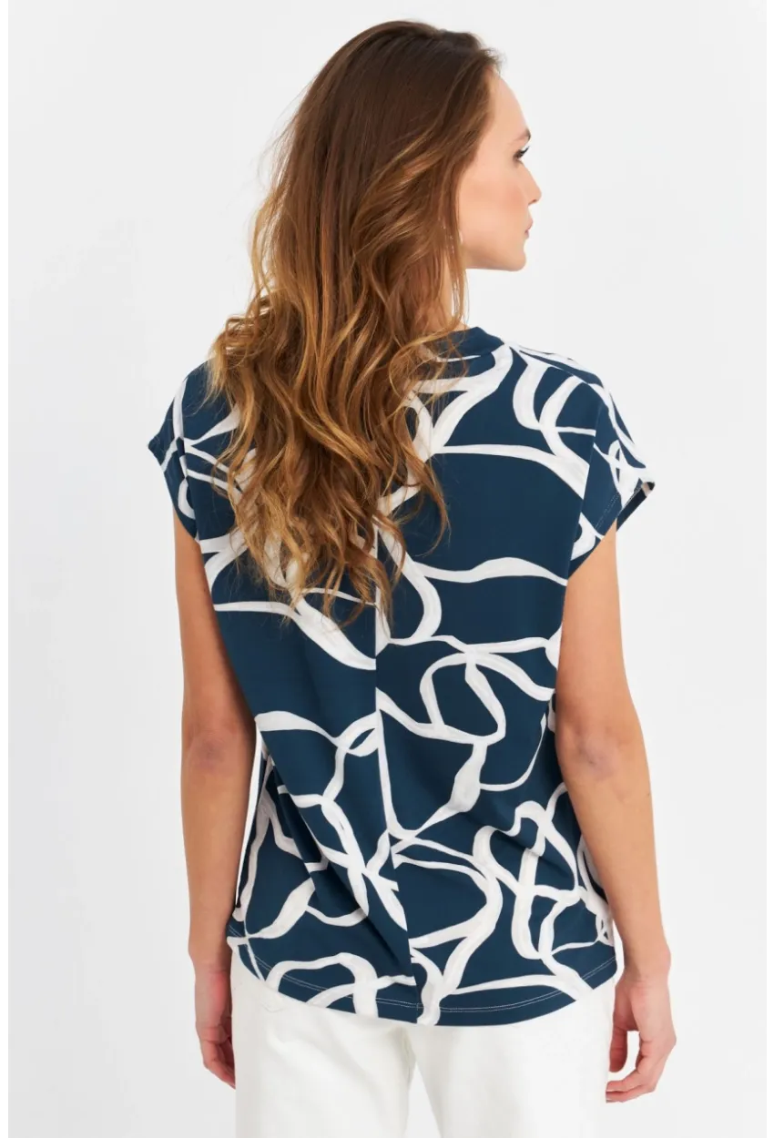 Kadın Petrol V Yaka Salaş Bluz MLPP643