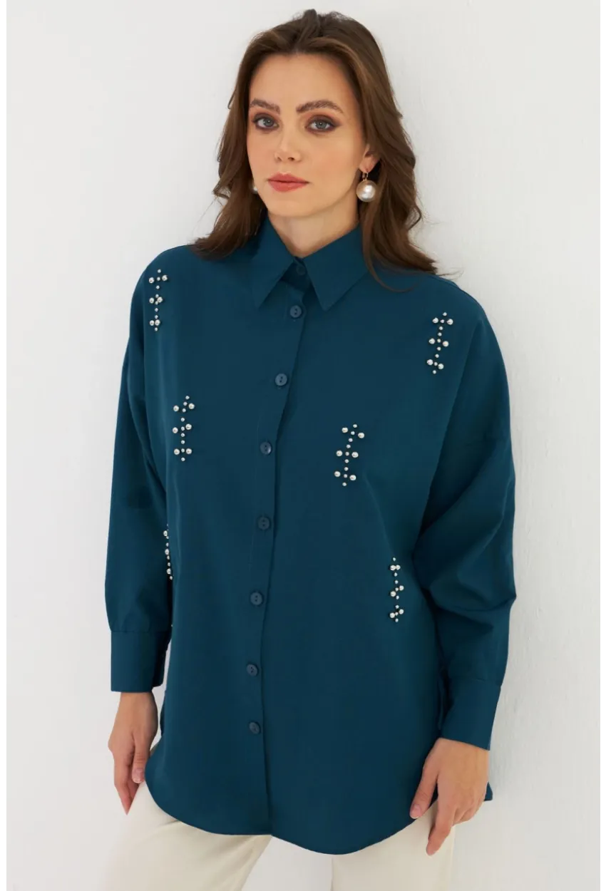 Kadın Petrol Zımbalı Gömlek MASF1