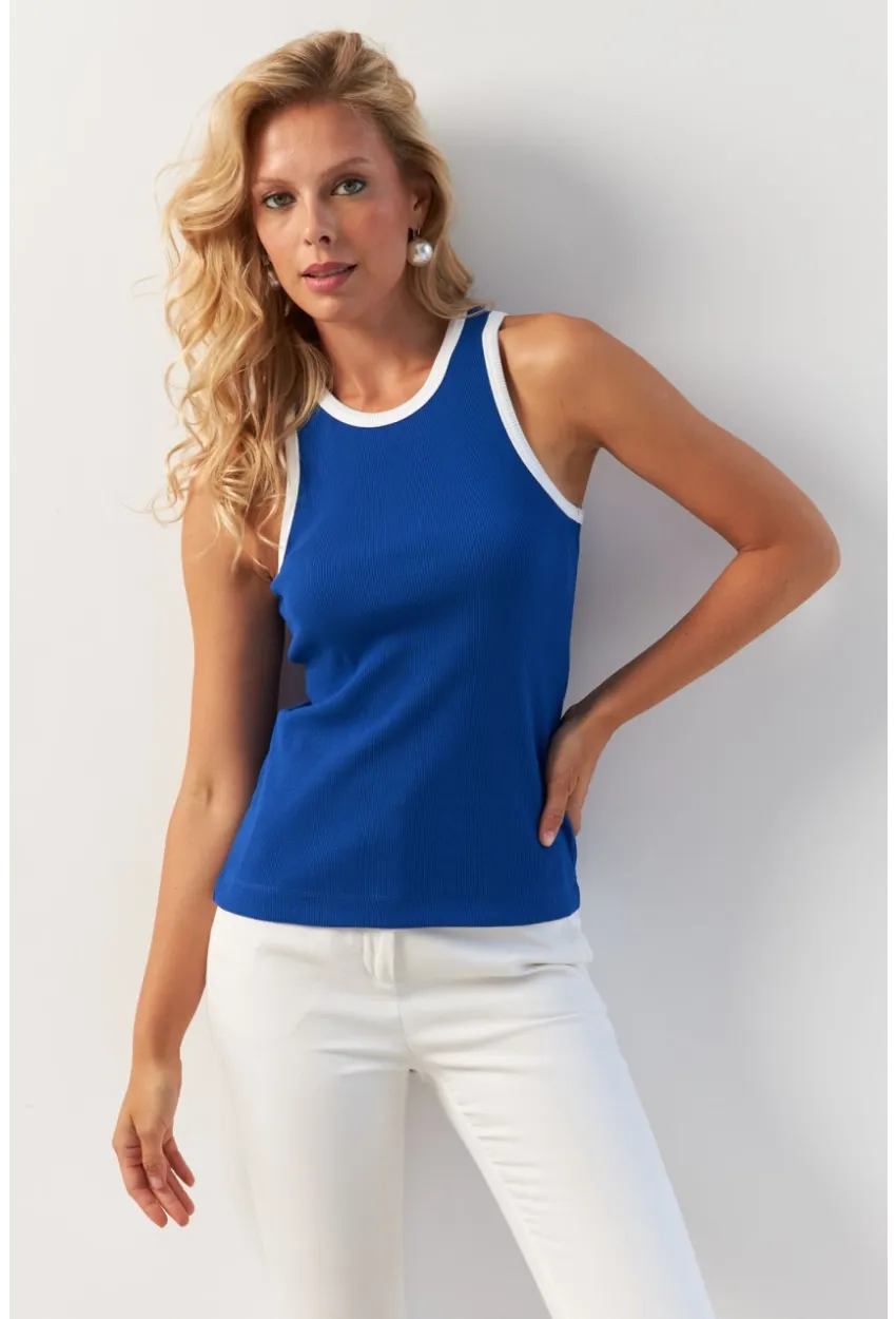 Kadın Saks Biyeli Bluz MSH124