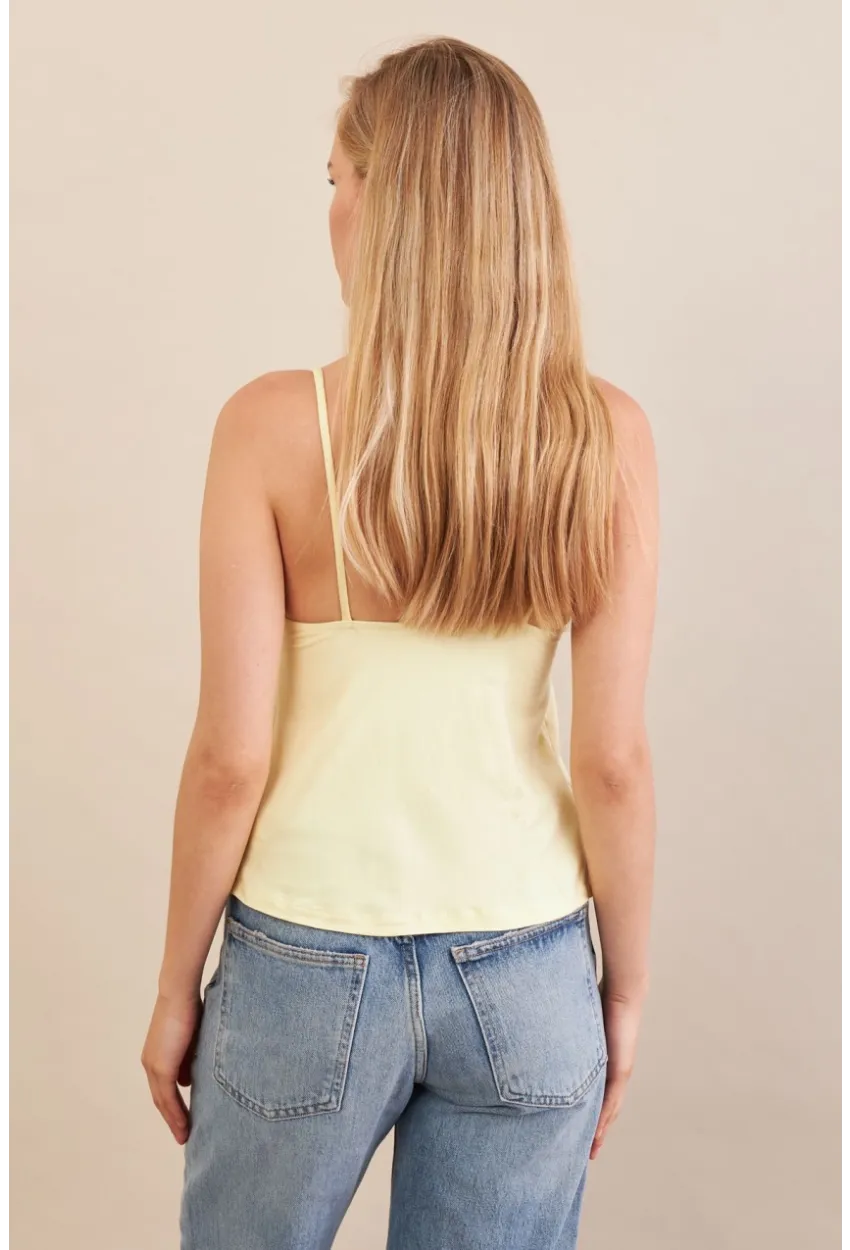 Kadın Sarı Büzgülü Asimetrik Bluz ZH172