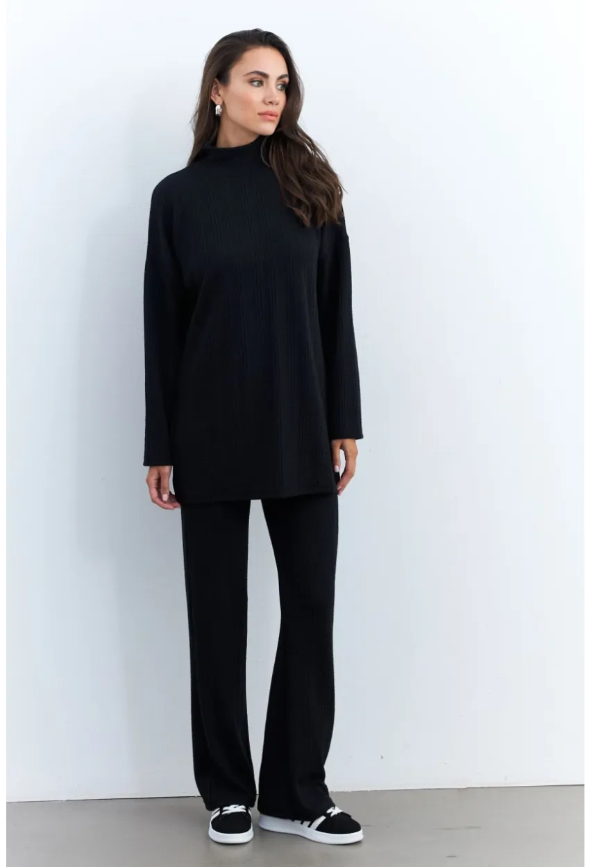 Kadın Siyah Alt Üst Pantolon Takım MTF28