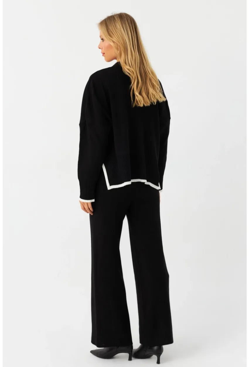 Kadın Siyah Alt Üst Triko Takım  MYİL12