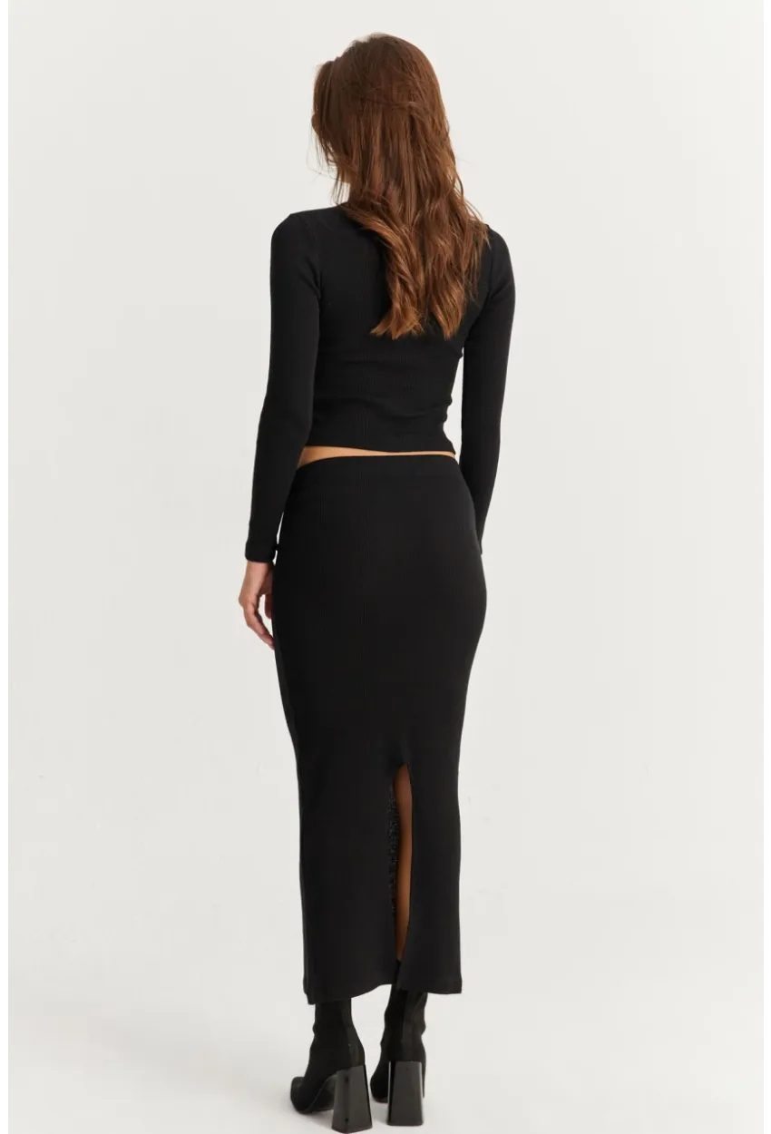 Kadın Siyah Basic Kaşkorse Alt- Üst Takım XL2042