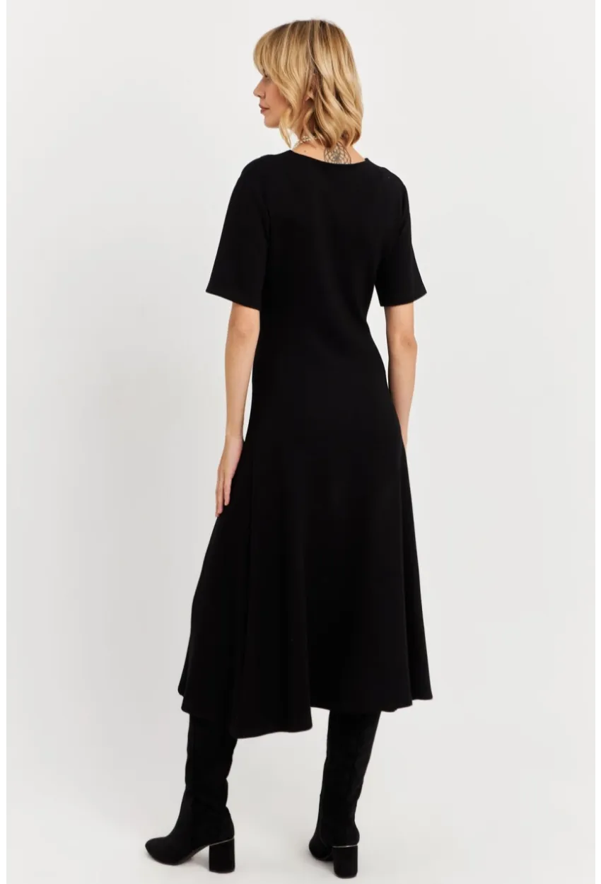 Kadın Siyah Basic Midi Sweat Elbise MHOL102