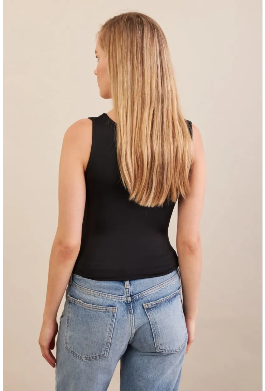 Kadın Siyah Büzgülü Bluz FLU325