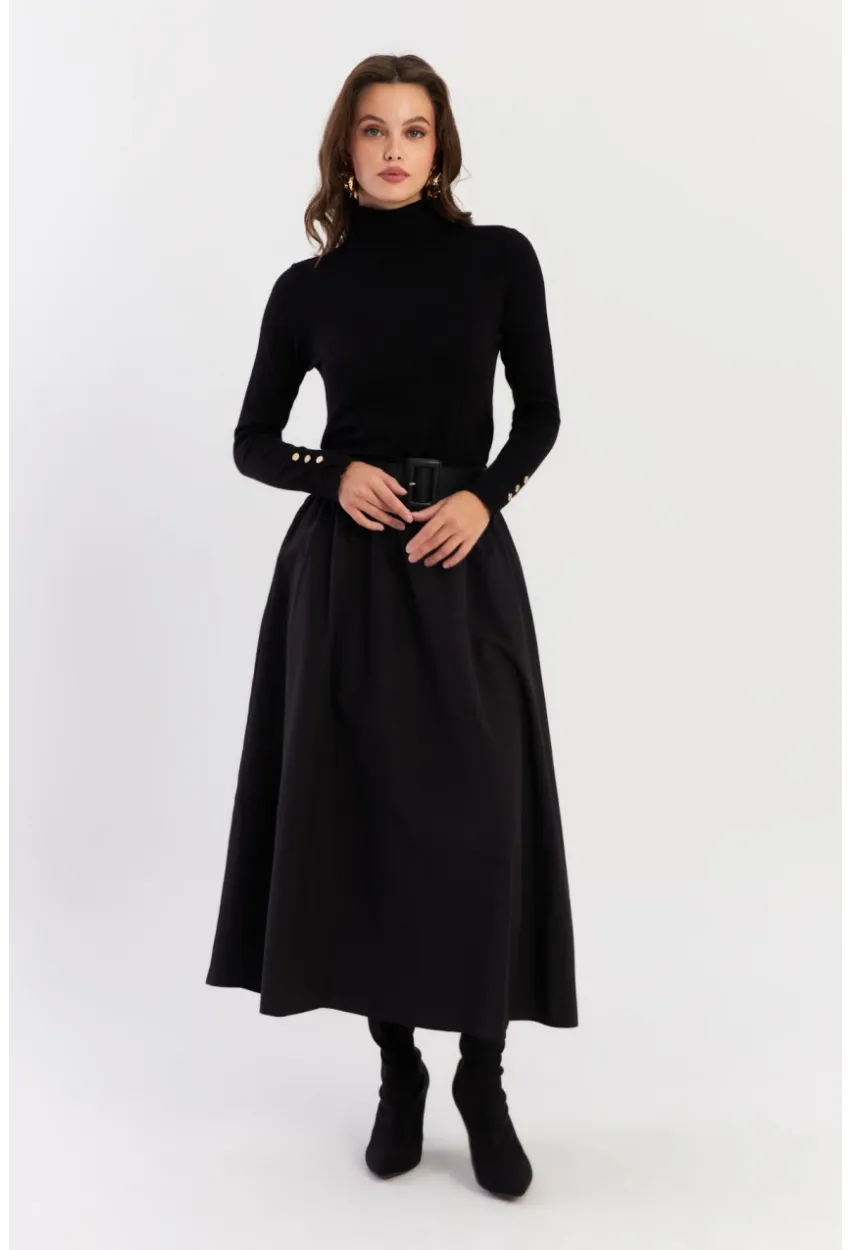 Kadın Siyah Çan Etek ELA3951