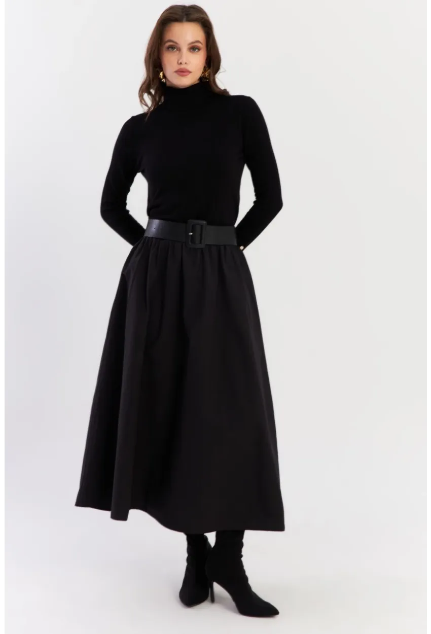 Kadın Siyah Çan Etek ELA3951