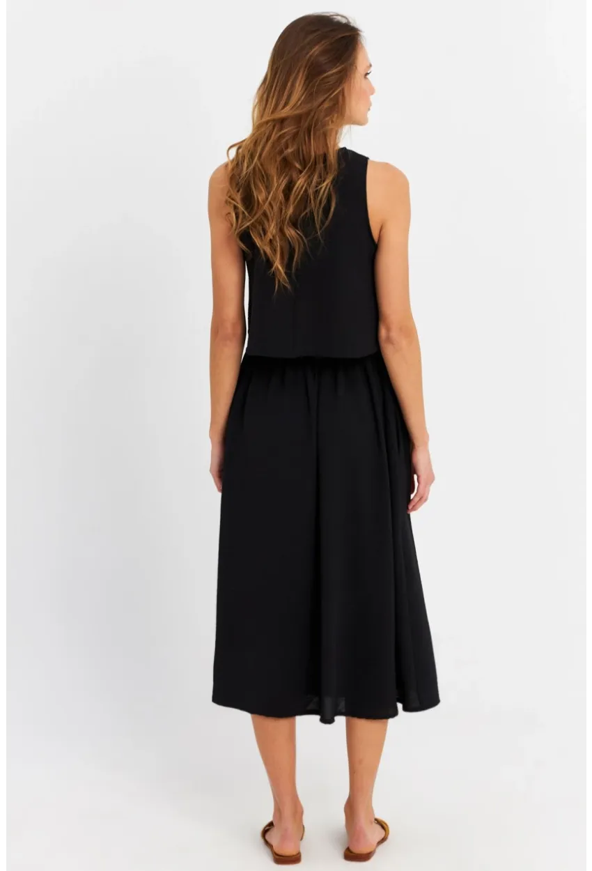 Kadın Siyah Crop Etek Takım MQ0030