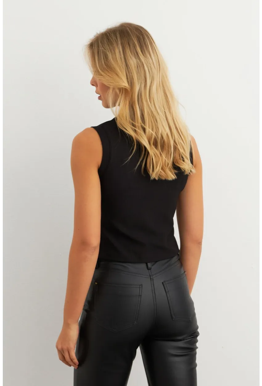 Kadın Siyah Düğme Detaylı Bluz RLO145