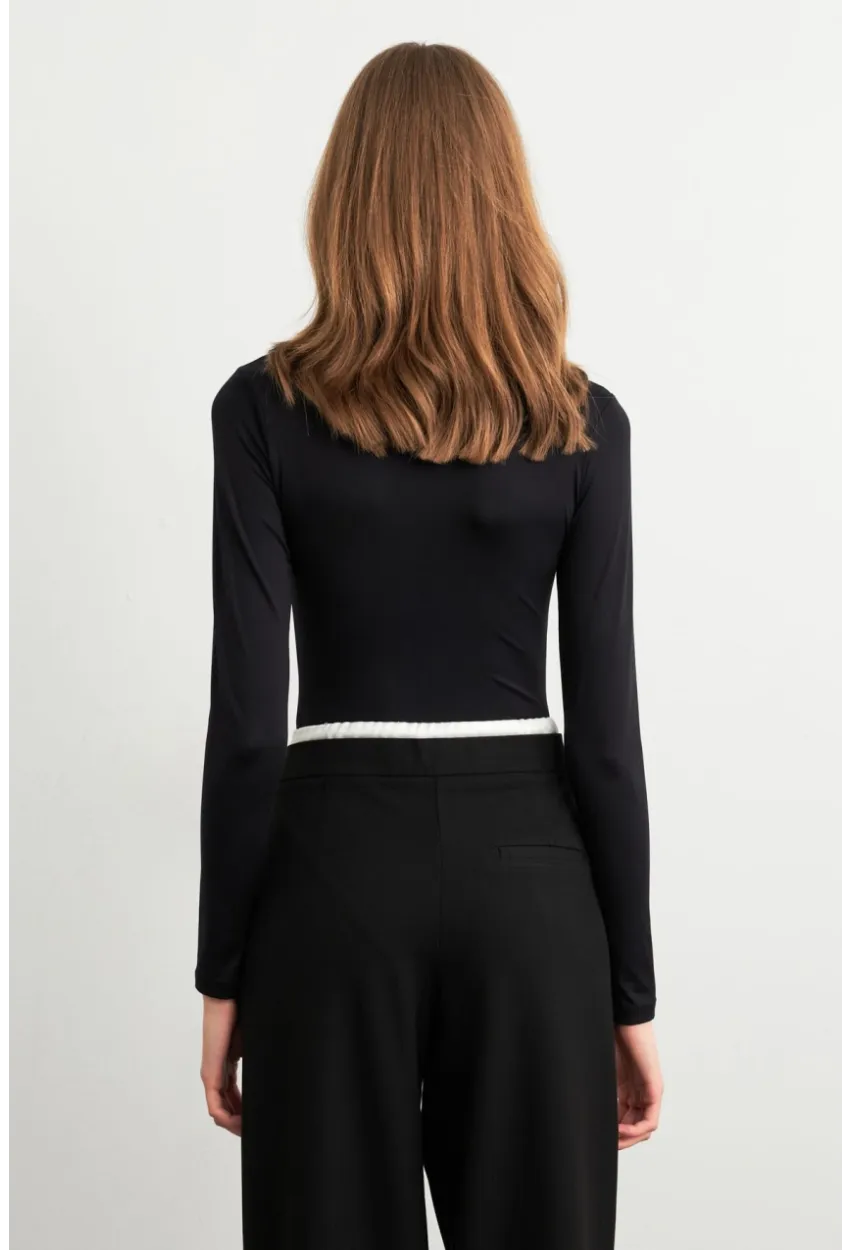 Kadın Siyah Fermuarlı Basic Body CY353