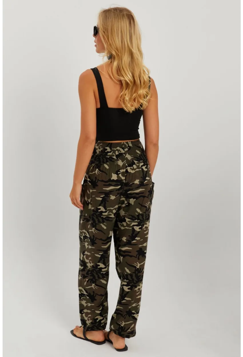 Kadın Siyah-Haki Beli Gipeli Şalvar Pantolon ÖM404