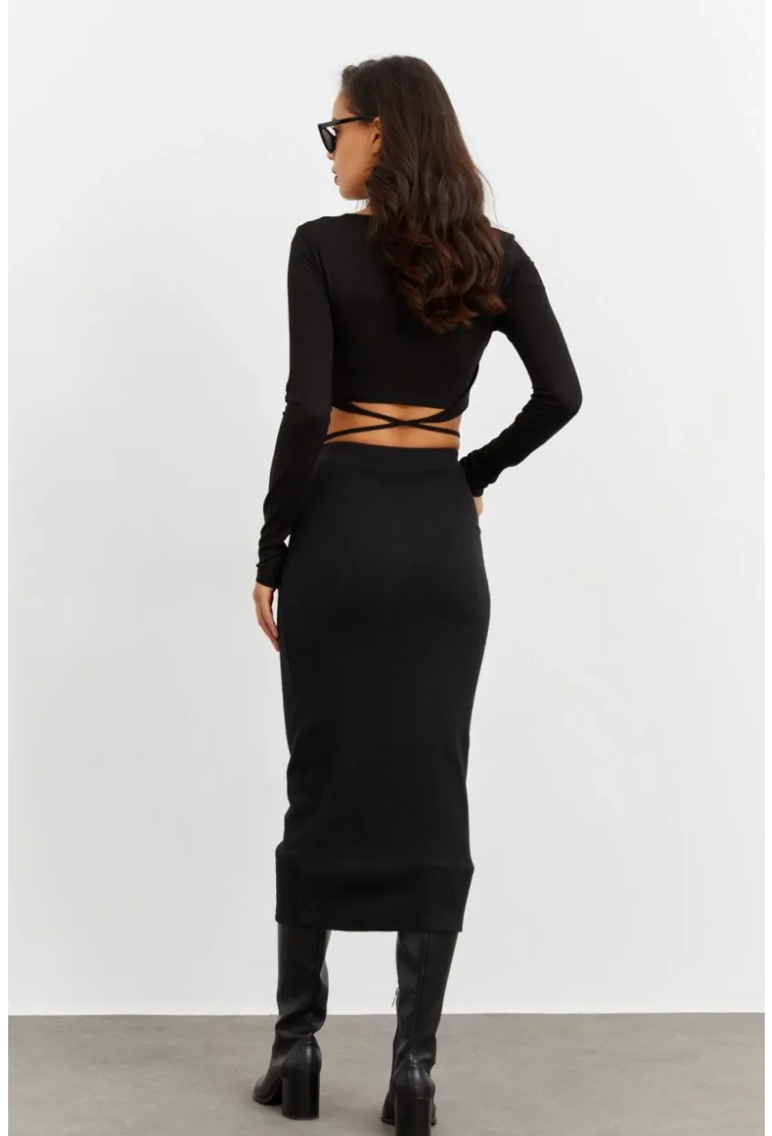 Kadın Siyah Kalem Etek Yİ2474