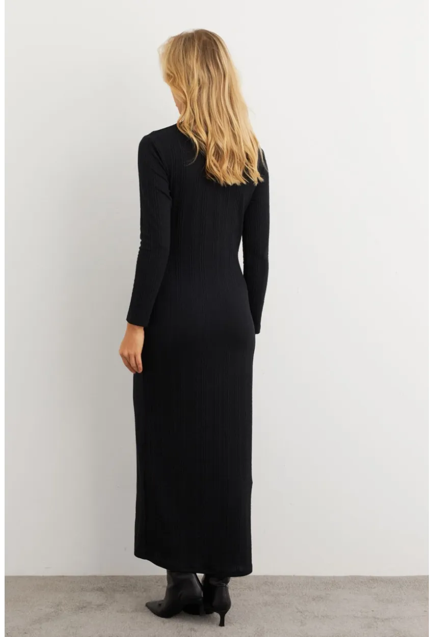 Kadın Siyah Kruvaze Maxi Elbise MTF31