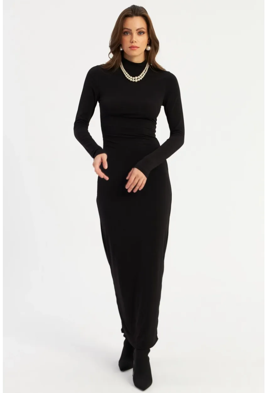 Kadın Siyah Maxi Elbise MLİK100