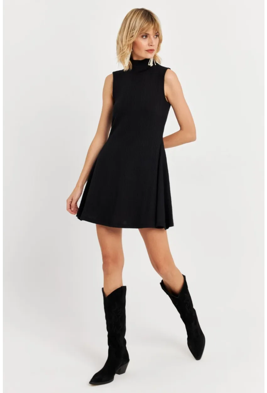 Kadın Siyah Mini Elbise TF66