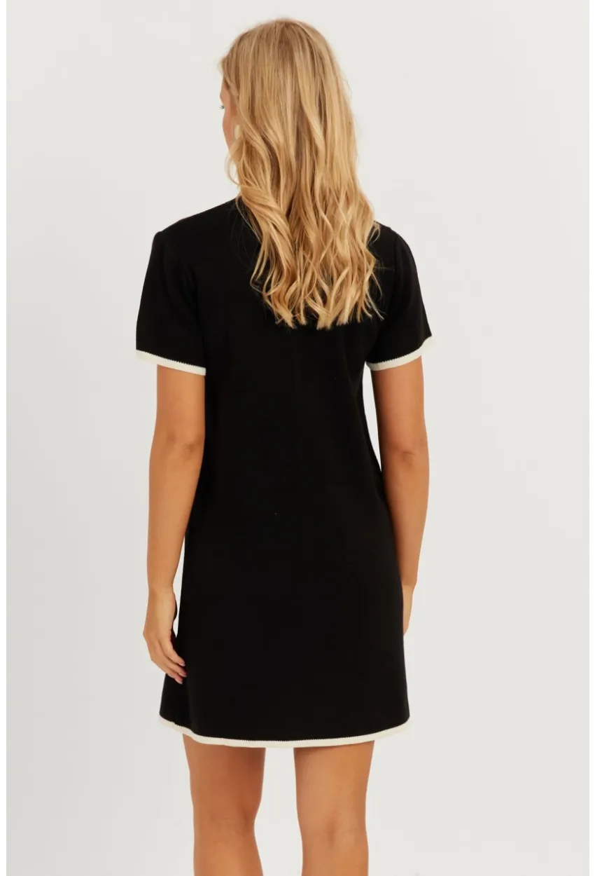 Kadın Siyah Mini Triko Elbise MİW1356