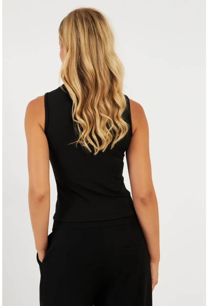 Kadın Siyah Önü Damla Bluz EY2850