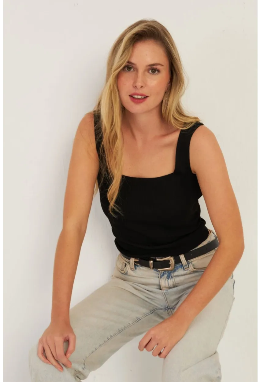 Kadın Siyah Triko Bluz SMT224