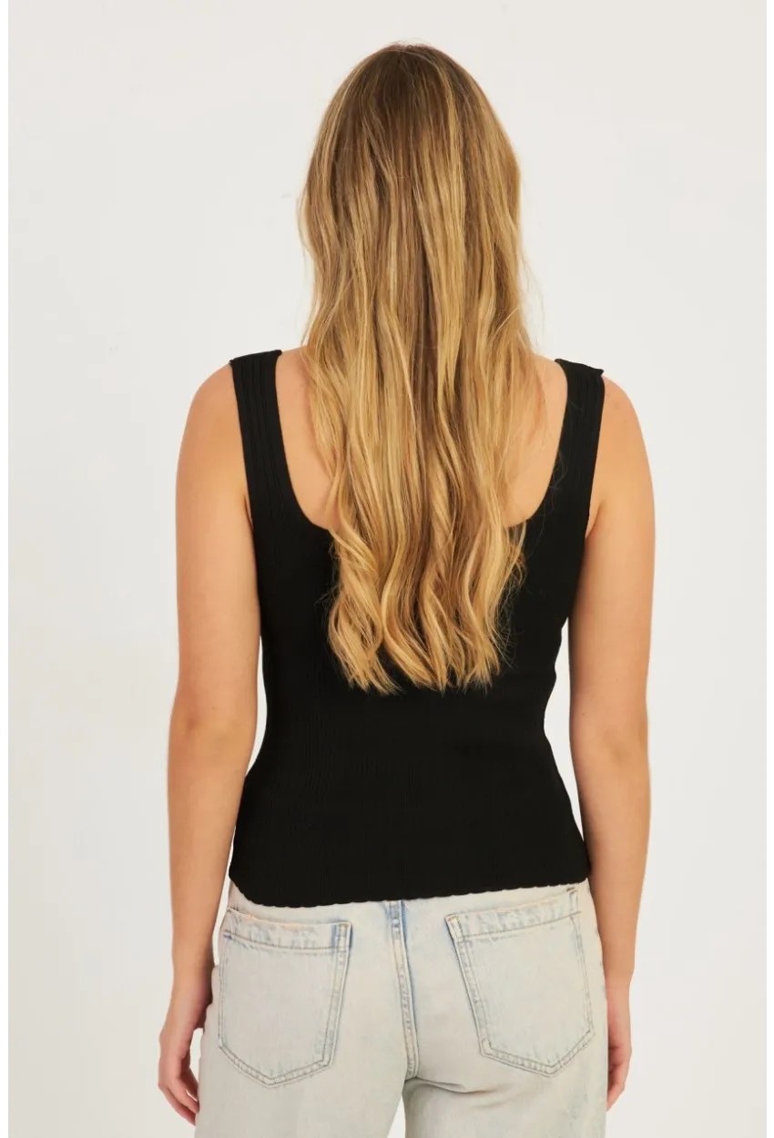 Kadın Siyah Triko Bluz SMT224