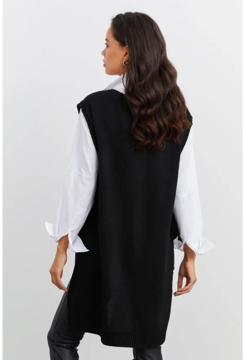 Kadın Siyah Triko Süveter MYV103