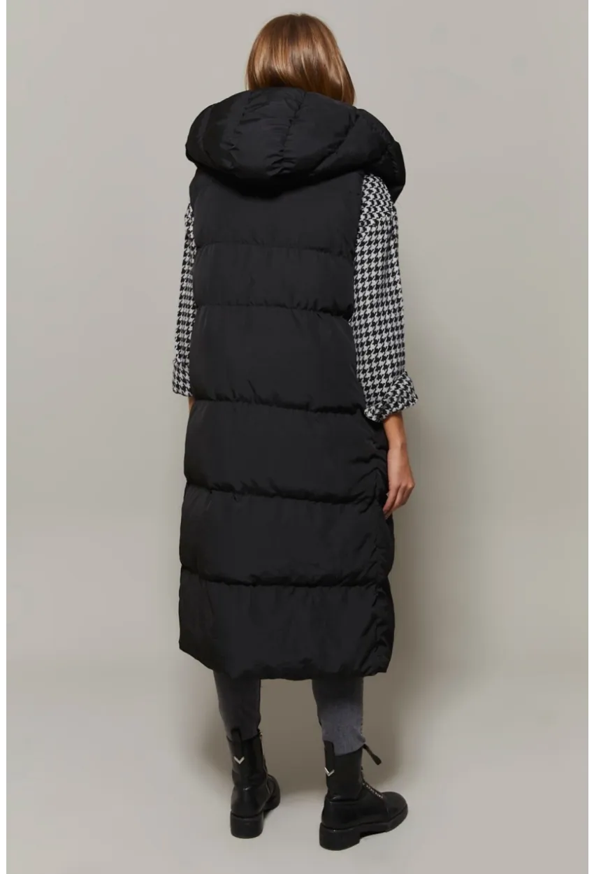 Kadın Siyah Uzun Şişme Yelek DAF05