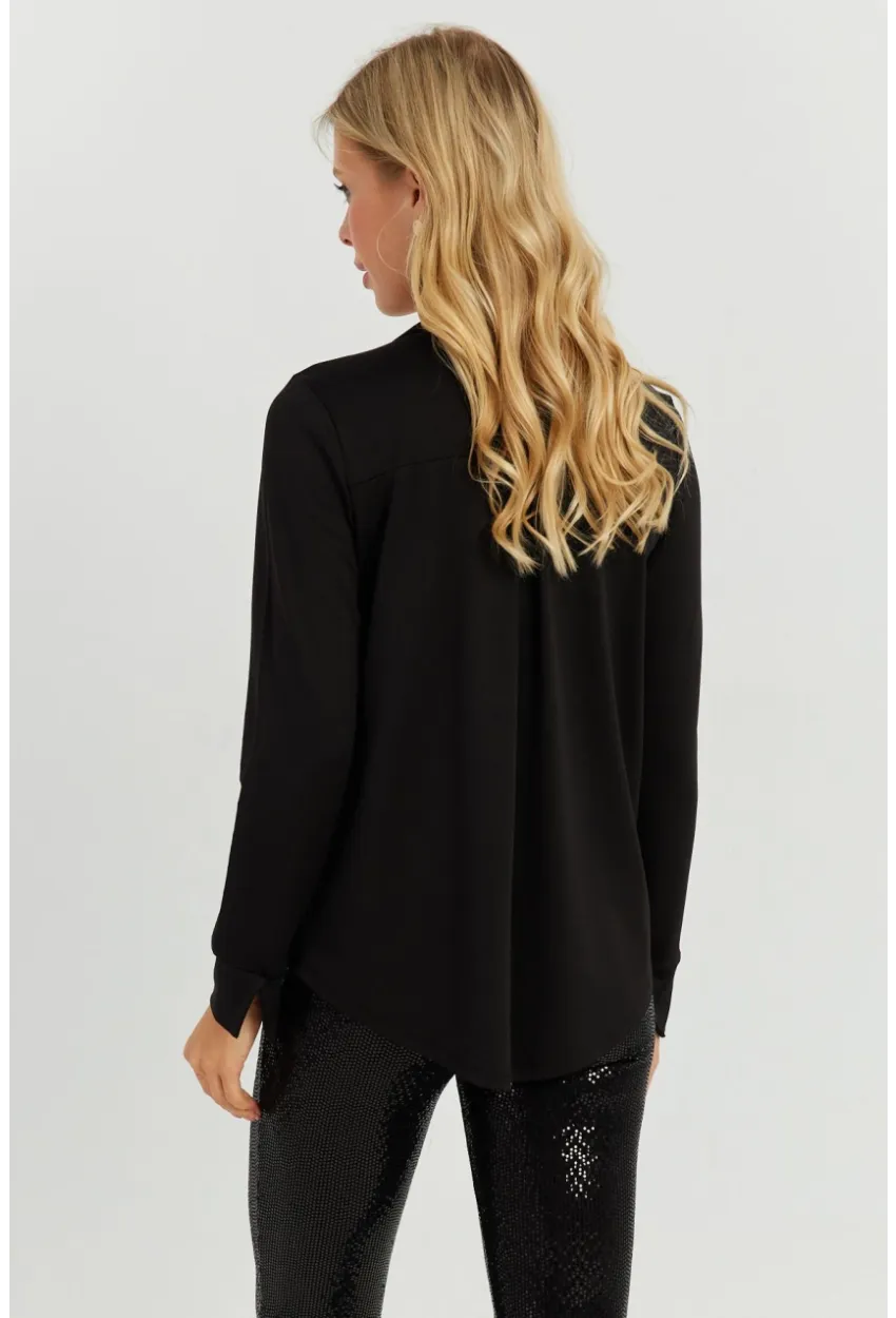 Kadın Siyah V Yaka Bluz AYD268