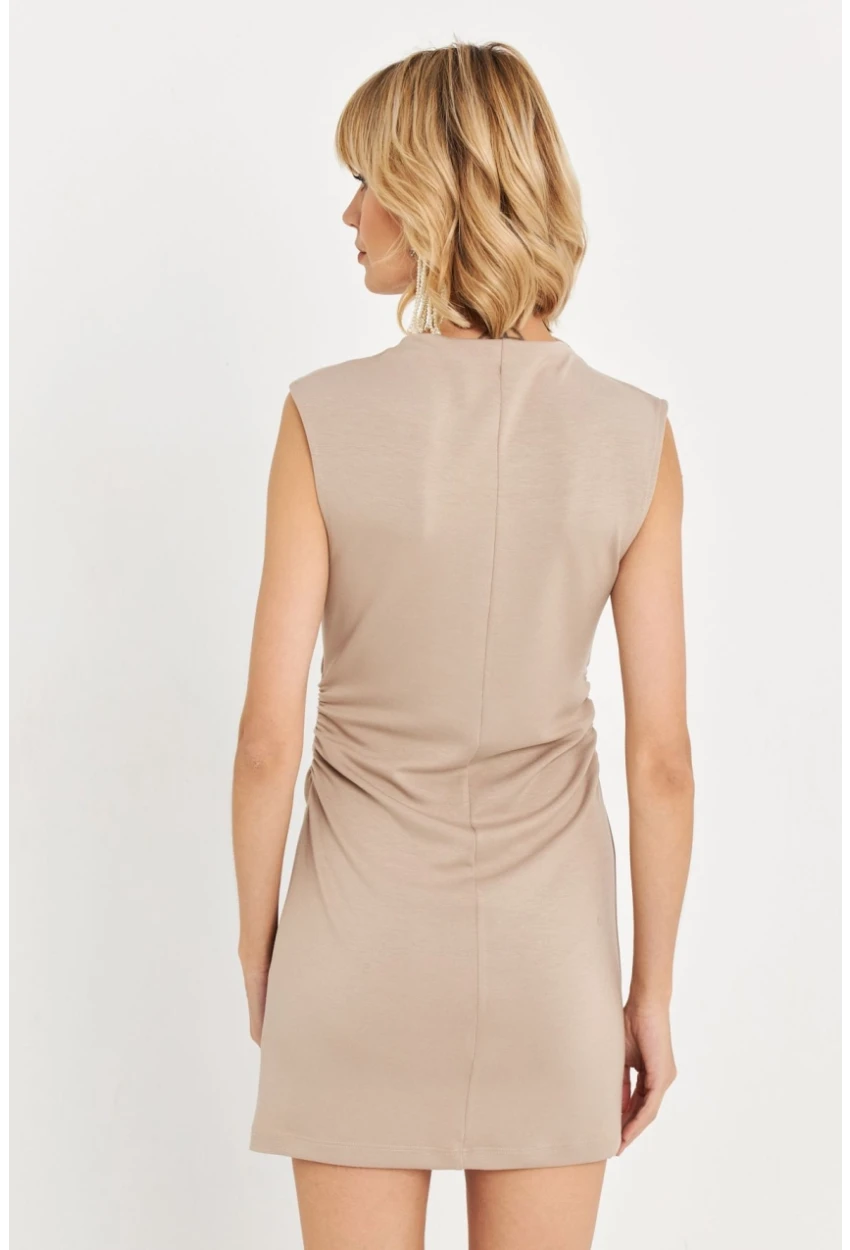 Kadın Taş Drapeli Mini Elbise SE6