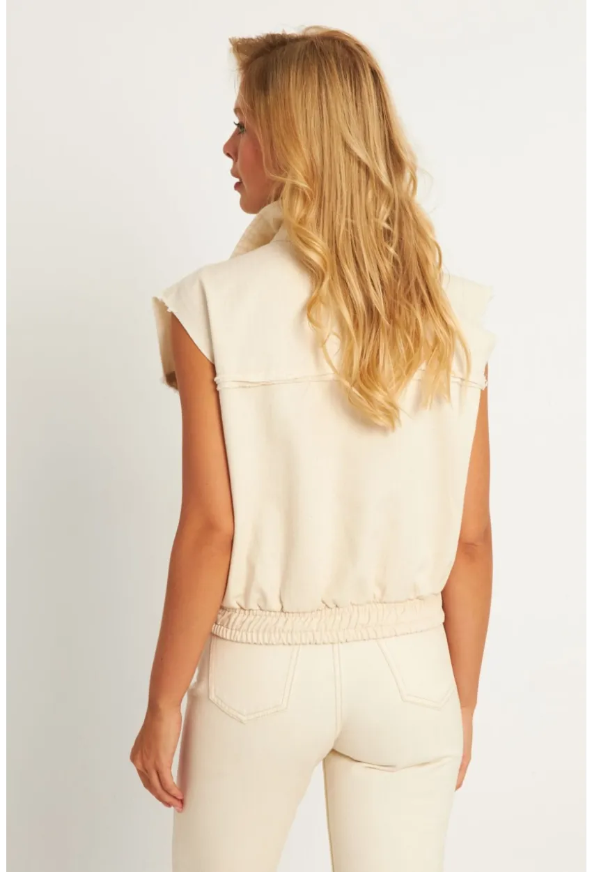 Kadın Taş Keten Ceket ELA3108