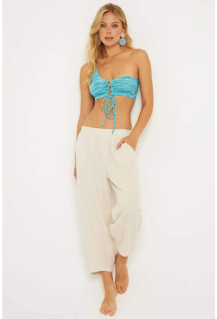 Kadın Taş Keten Şalvar Pantolon K1252