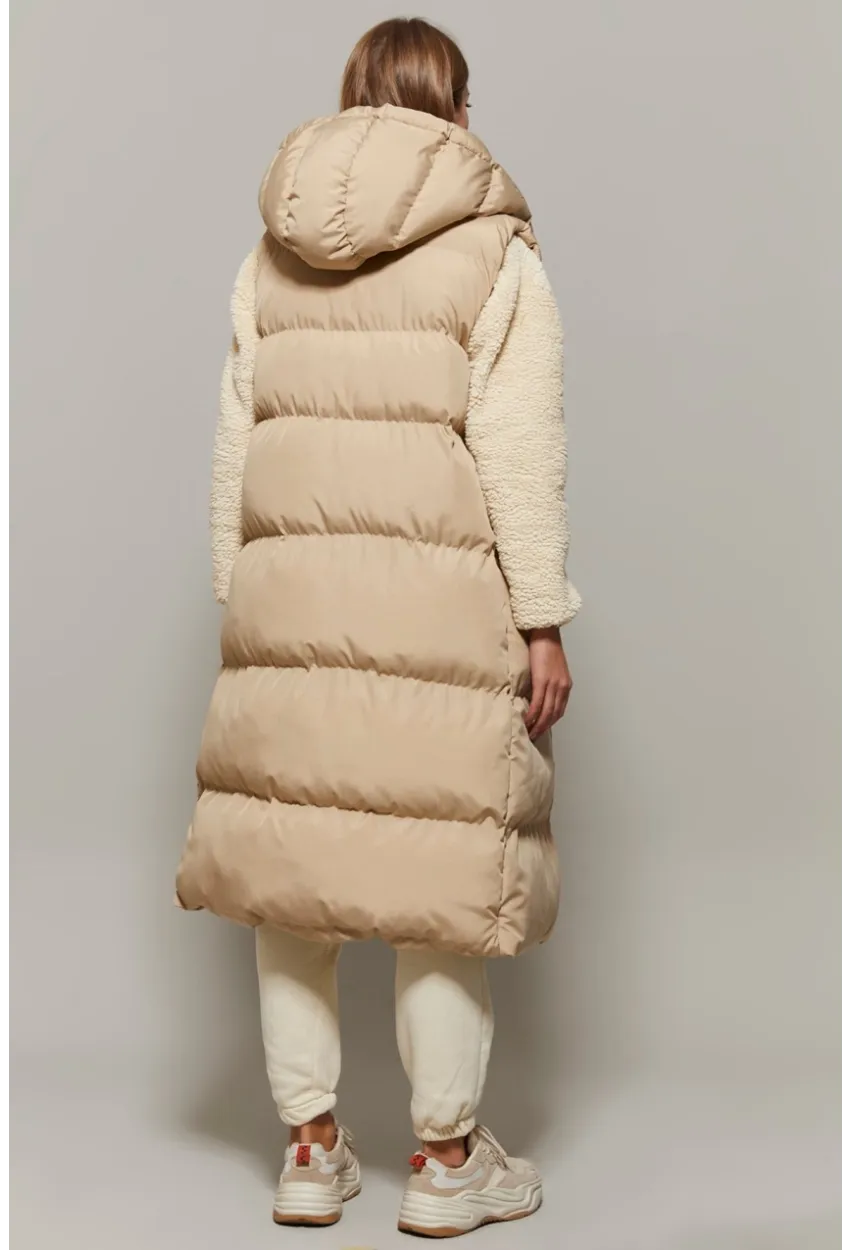 Kadın Taş Uzun Şişme Yelek DAF05