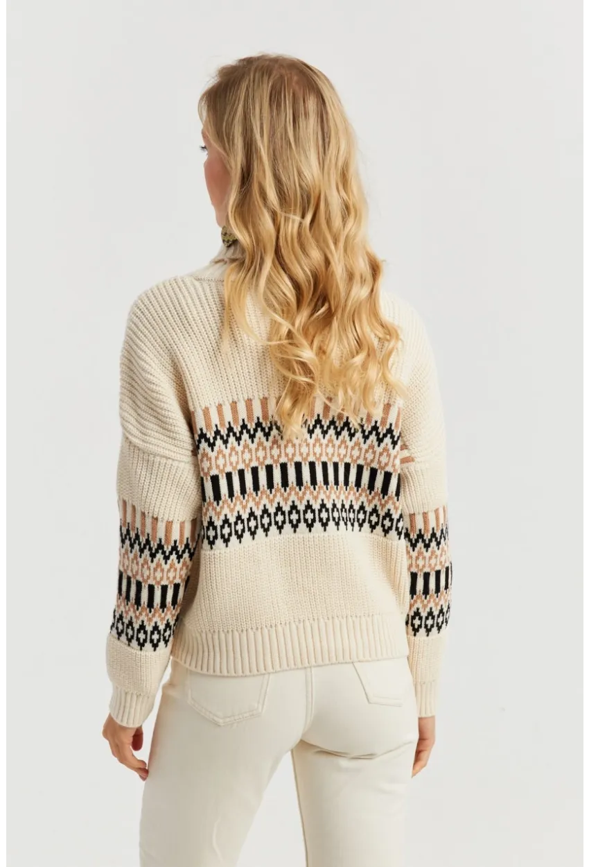 Kadın Vanilya Balıkçı Triko Kazak YZ527