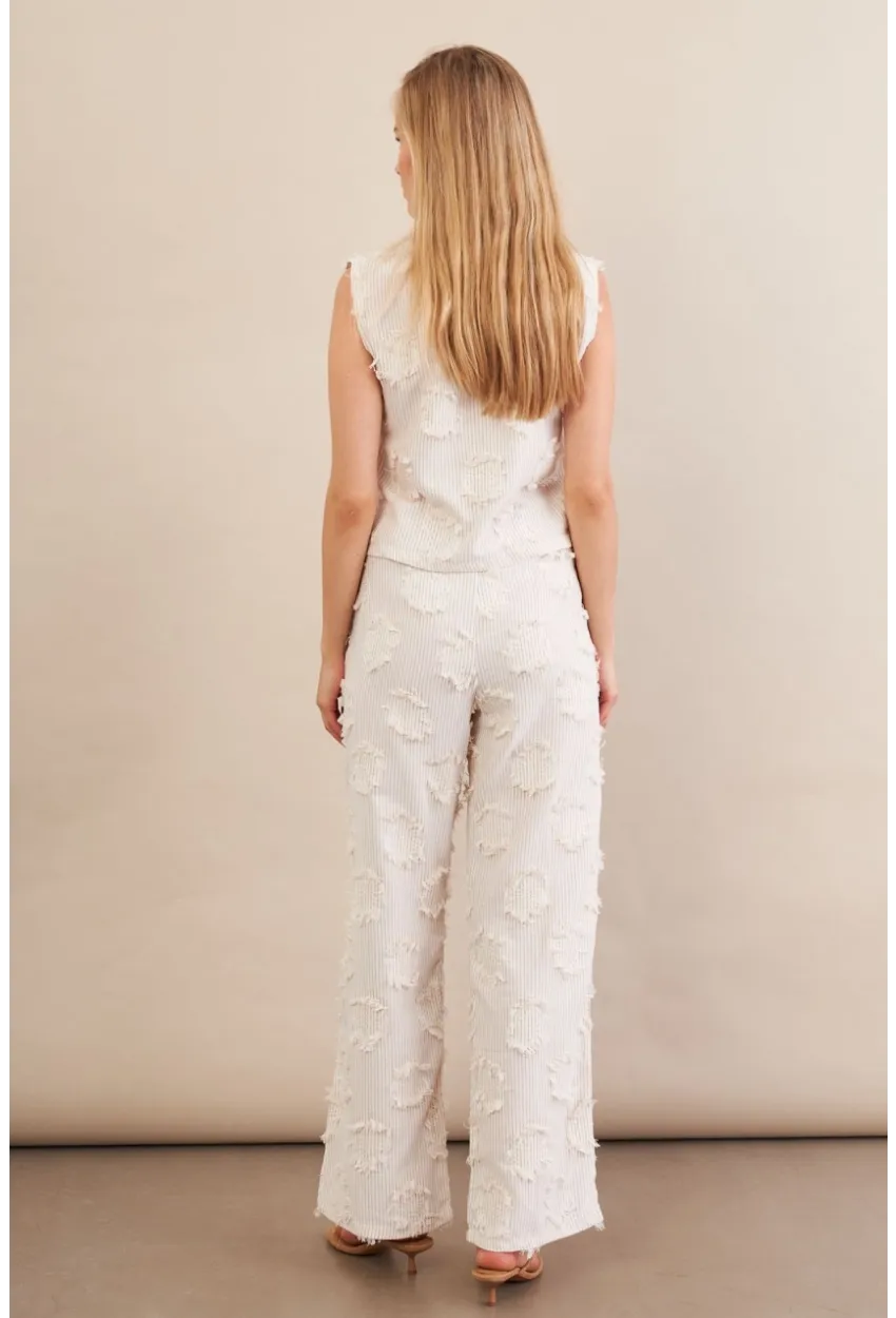 Kadın Vanilya Çizgili Püsküllü Alt Üst Takım MOD2517