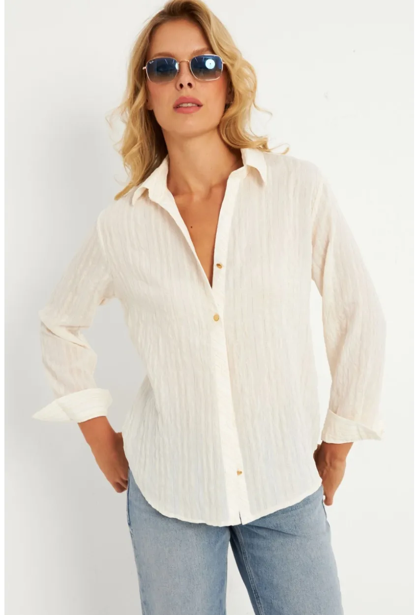 Kadın Vanilya Gömlek KED714