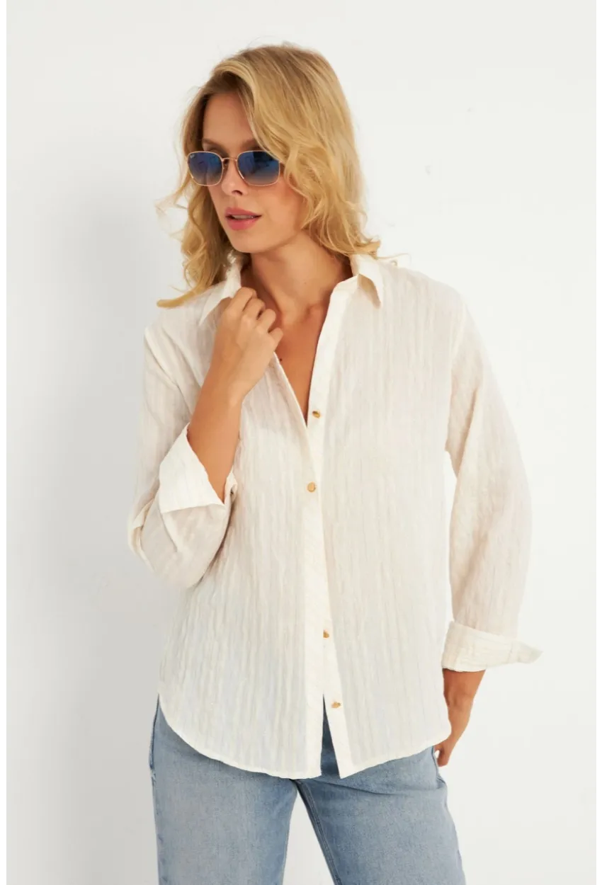 Kadın Vanilya Gömlek KED714