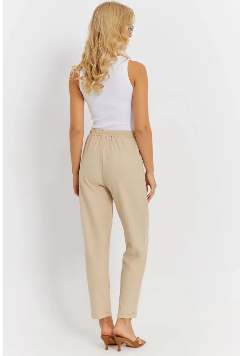 Kadın Vanilya Keten Pantolon DMR340