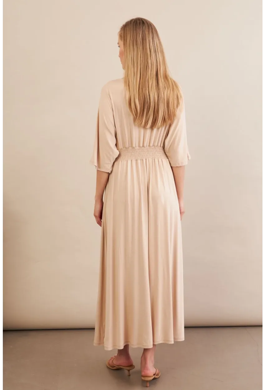 Kadın Vanilya Kol Pencereli Midi Elbise MP500