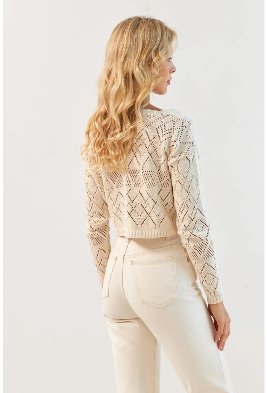 Kadın Vanilya Önü Büzgülü Triko Bluz MP20148