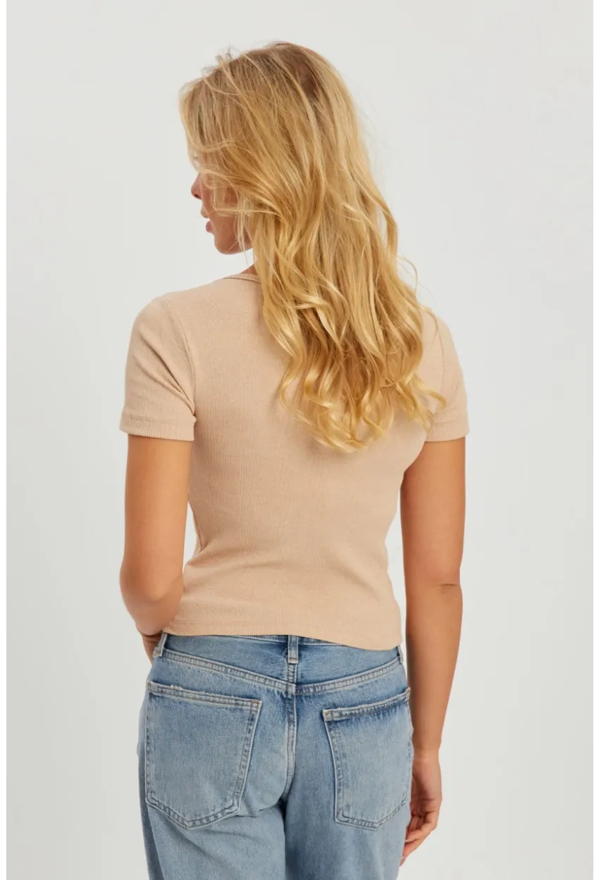 Kadın Vanılya Önü Büzgülü V Yaka Bluz AYD309