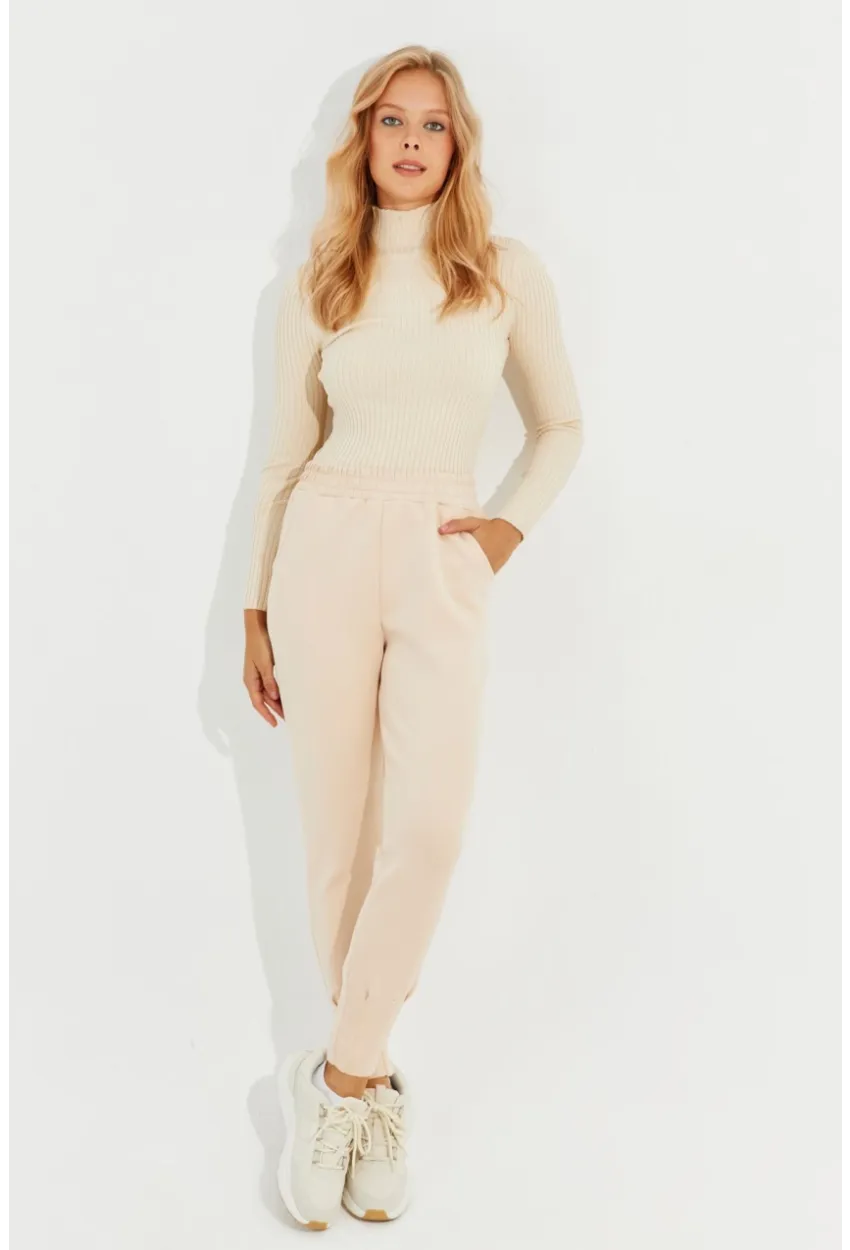 Kadın Vanilya Skuba Cepli Eşofman Altı MİW77