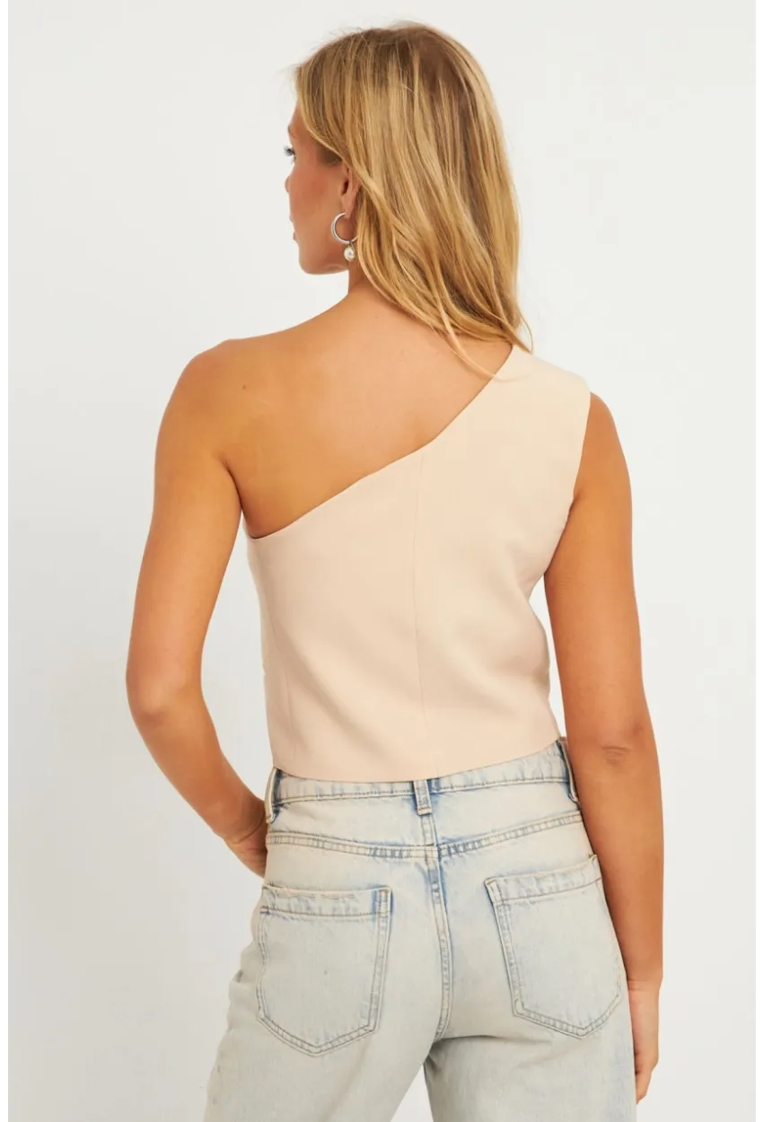 Kadın Vanılya Tek Omuz Astarlı Yelek TW60140
