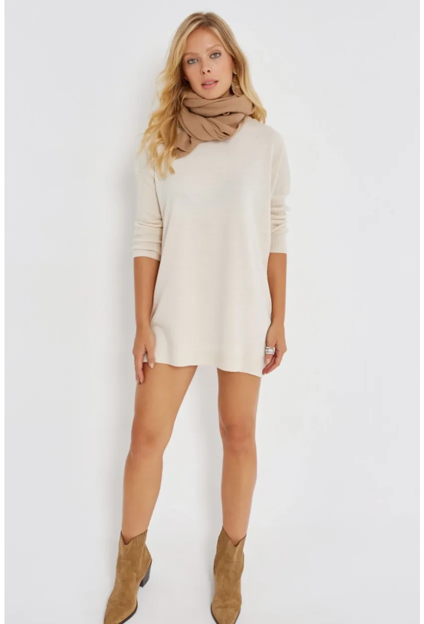 Kadın Vanilya Triko Tunik YV110