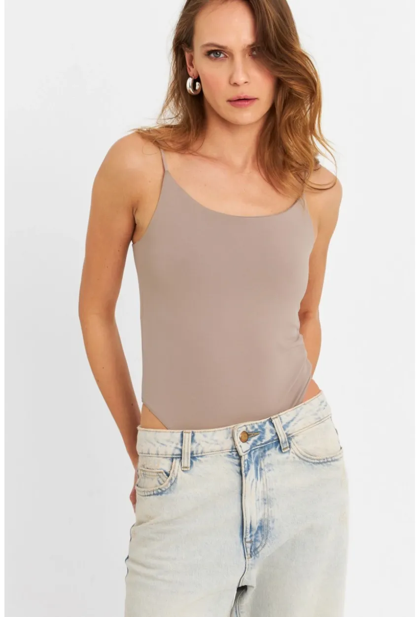 Kadın Vizon Çıtçıtlı Body ZH129