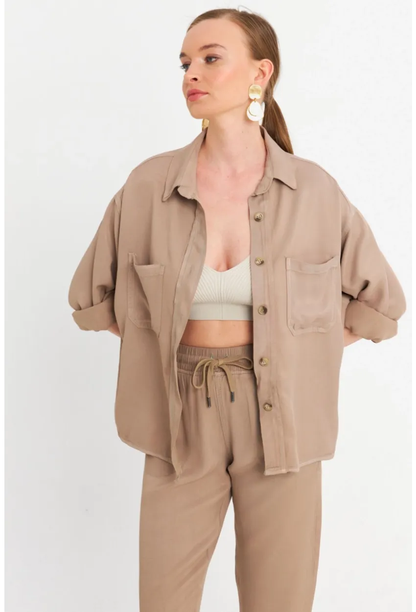 Kadın Vizon Tensel Gömlek SUN202