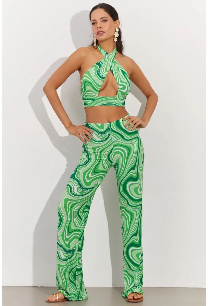 Kadın Yeşil Crop Takım LPP1215