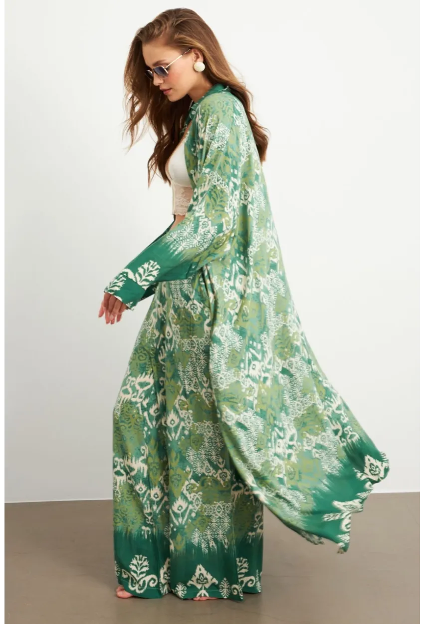 Kadın Yeşil Kaftan Takım Sİ159