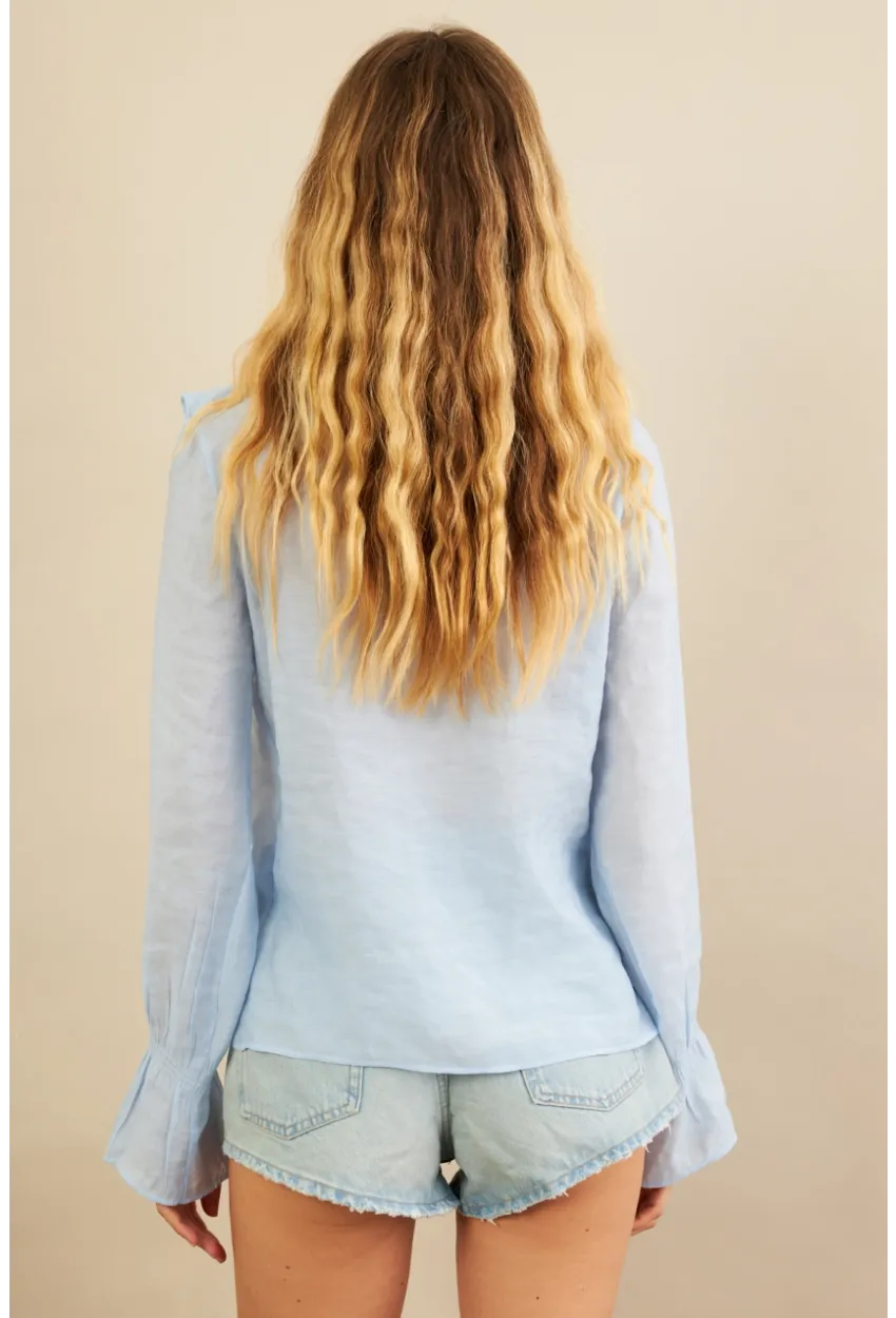 Kadın Bebe Mavi Fırfırlı Gömlek DMR487