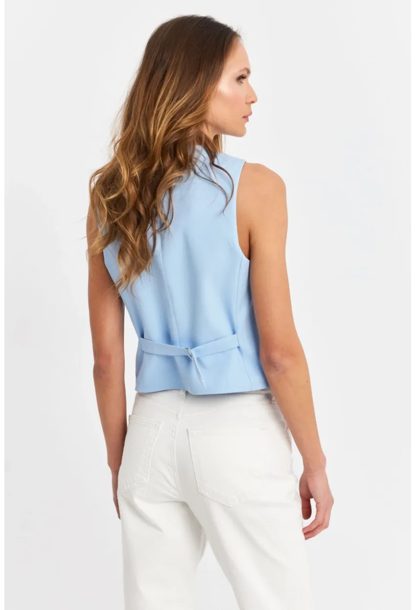 Kadın Bebe Mavi Keten Astarlı Yelek TW60046