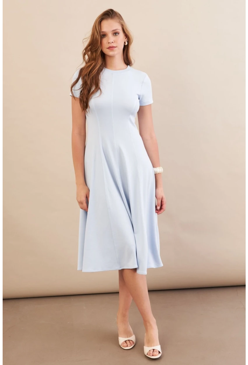 Kadın Bebe Mavi Midi Çan Elbise DMR461