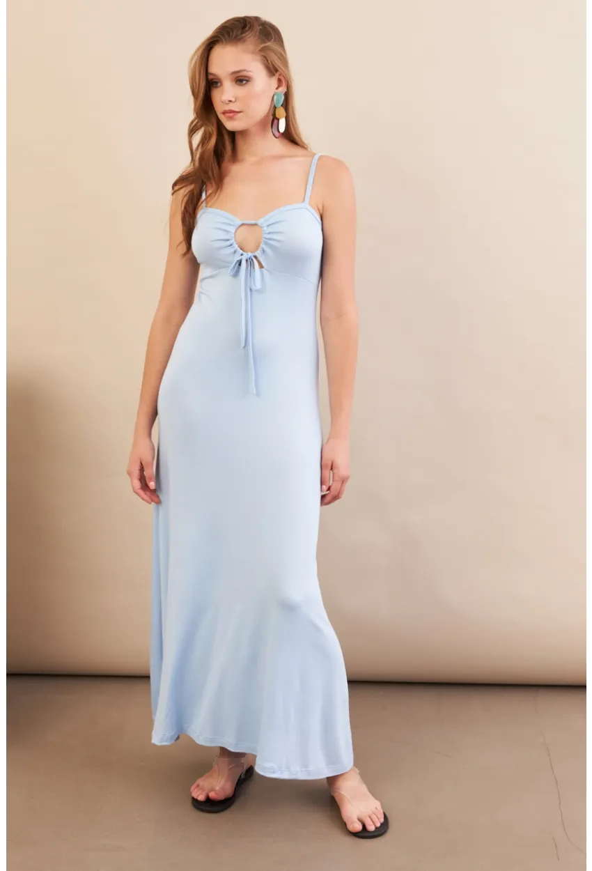 Kadın Bebe Mavi Önü Pencereli Midaxi Elbise EY3114