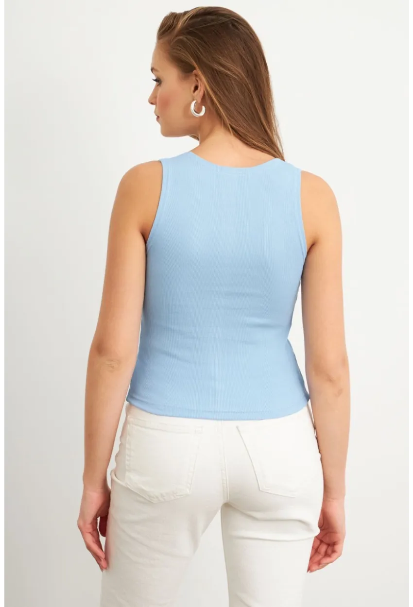 Kadın Bebe Mavi Patlı Kaşkorse Bluz MK02